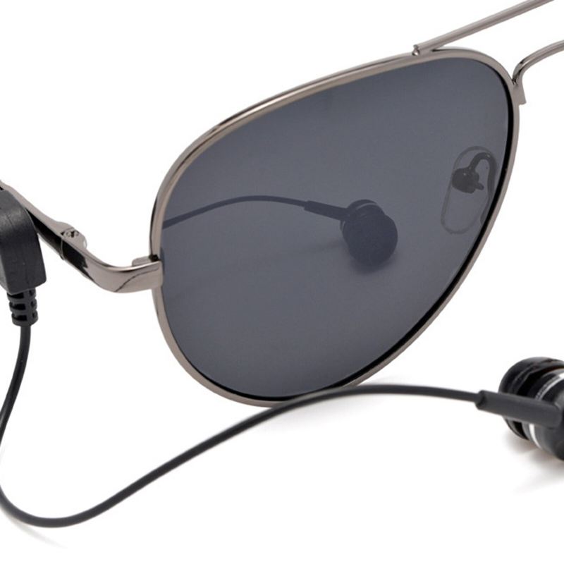 Miesten Retromuoti Ulkoilu Uv-suoja Bluetooth-kuulokkeet Aurinkolasit