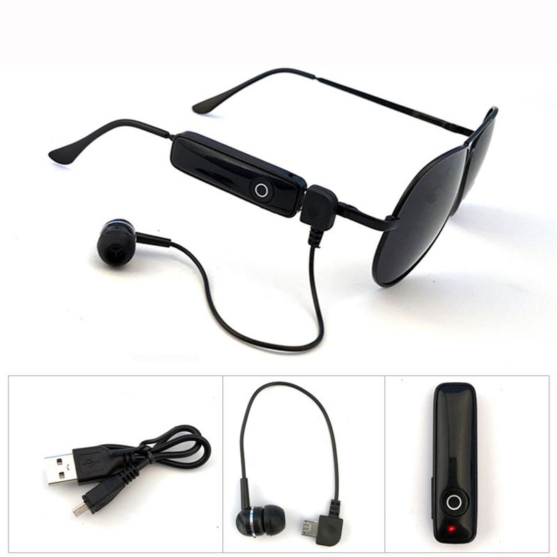 Miesten Retromuoti Ulkoilu Uv-suoja Bluetooth-kuulokkeet Aurinkolasit