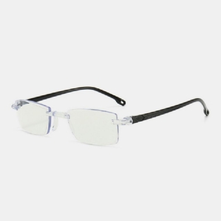 Unisex Anti-blue Light Kehyksetön Hd Diamond Trimming Bi-light Kaksikäyttöiset Lukulasit Presbyopic-lasit