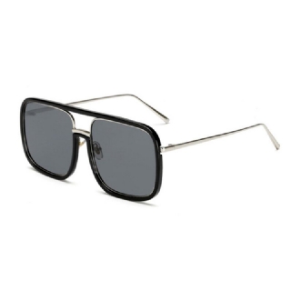 Unisex Retro Flat Mirror Neliömäinen Suuri Kehys Läpinäkyvät Anti-uv-aurinkolasit Naisille