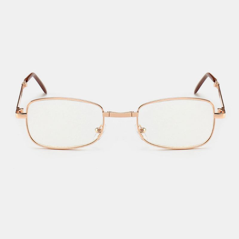 Unisex Soikeat Kokokehykset Lukulasit Kannettavat Taitettavat Metallikehykset Presbyopia Lasit Lasilaatikolla