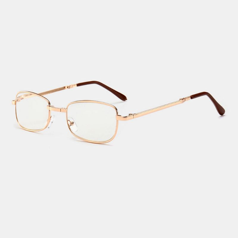 Unisex Soikeat Kokokehykset Lukulasit Kannettavat Taitettavat Metallikehykset Presbyopia Lasit Lasilaatikolla