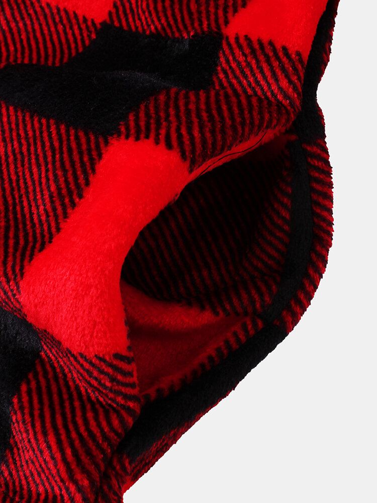 Miesten Klassinen Ruutukuvioinen Fleece-lanka Rento Tyylikkäät Lämpimät Takit