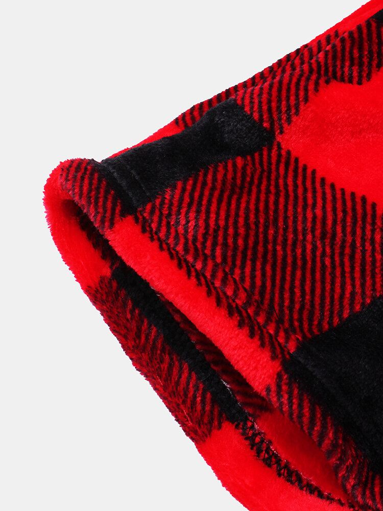 Miesten Klassinen Ruutukuvioinen Fleece-lanka Rento Tyylikkäät Lämpimät Takit