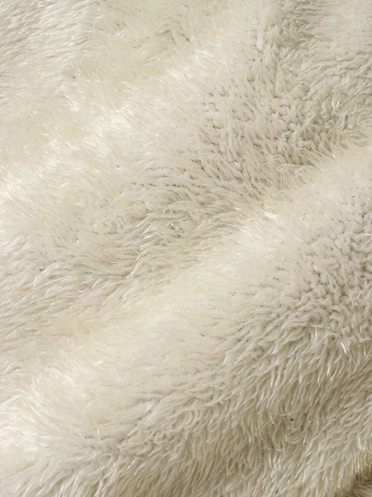 Miesten Patchwork-ruudullinen Lämmin Fleecevuorattu Pitkähihainen Hupullinen Takki