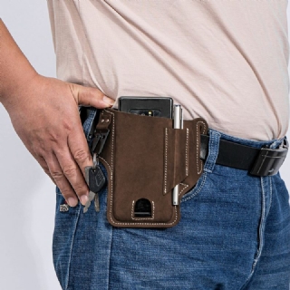 Miesten Aito Nahka Edc Multitool Matkapuhelinkynä Avaimenperä Järjestäjä Vyölaukku