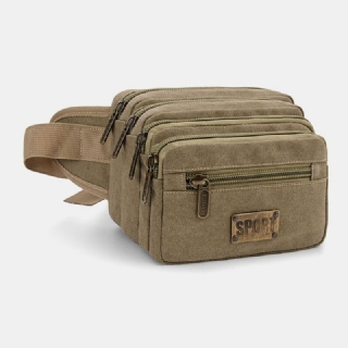 Miesten Vedenpitävä Monitaskuinen Vyötärölaukku Kangas Suuri Tilavuus Monikäyttöinen Puhelinlaukku Rintalaukku Crossbody Laukku Olkalaukku