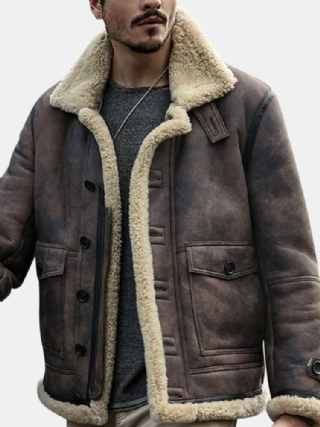 Charmkpr Miesten Pyörätakki Big Pocket Shearling Keinonahkaa