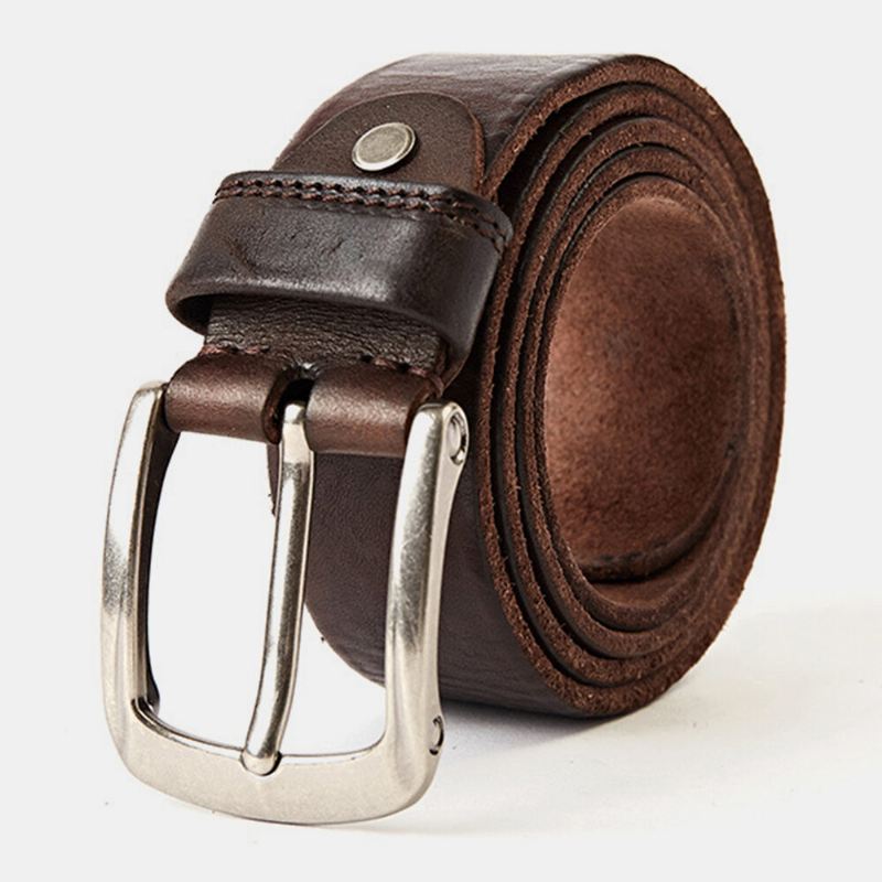 Miesten Aitoa Nahkaa 105/110/115/120/125/130 cm Retro Wild Pin Solkifarkut Sopivat Ensimmäisen Kerroksen Lehmännahkavyölle