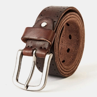 Miesten Aitoa Nahkaa Lehmännahkaa Hollow 110/115/120/125/130cm Retro Casual Pin Solki Hengittävät Farkut Puvut Vyö