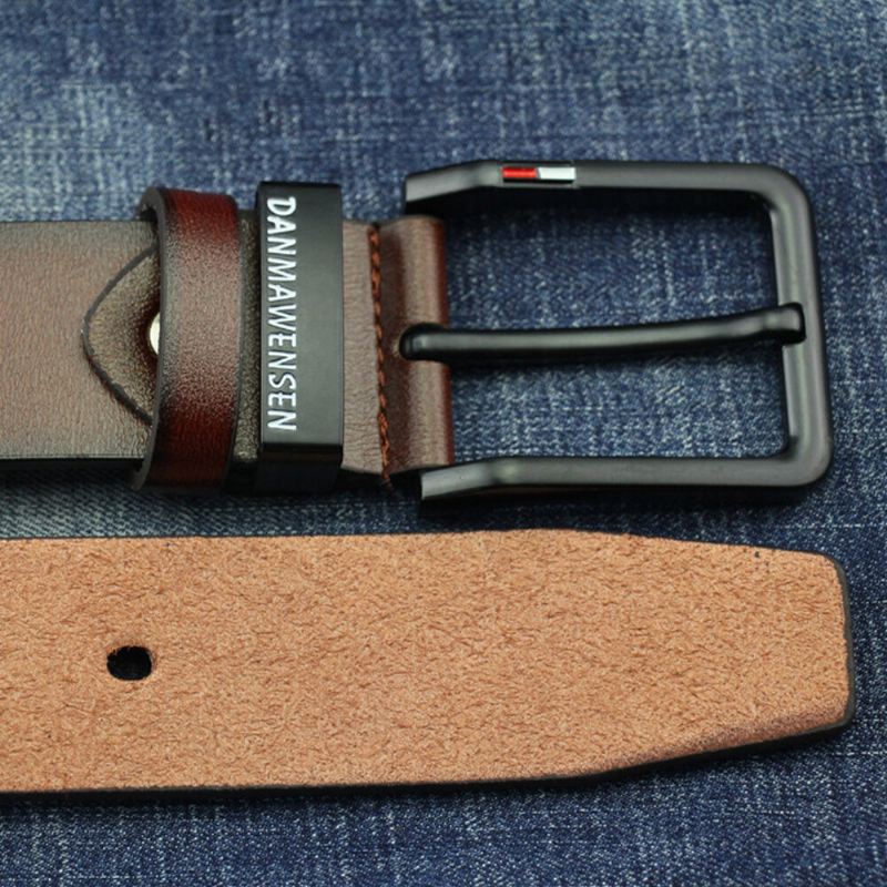 Miesten Keinonahka 115 cm Retro Rento Nelikulmainen Solki Farkut Sopivat Leveä Vyö