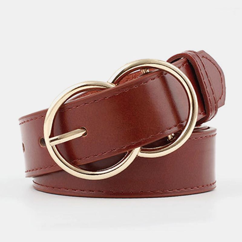 Naisten Pu Nahka Double Ring Solki Retro Fashion Housu Vyö