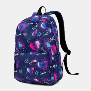Love Pattern-koululaukku 15.6 Tuuman Kannettavan Tietokoneen Reppu Päiväreppu