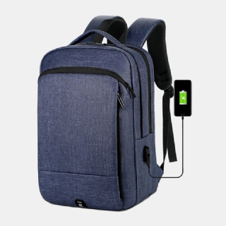 Miesten Nailoninen Suuri Kapasiteetti 14 Tuuman Kannettavan Tietokoneen Laukku Monikerroksinen Business Casual-matkareppu Usb-latauksella