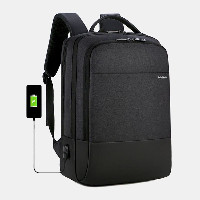 Miesten Suuren Kapasiteetin Vedenpitävä Usb-lataus 15.6 Tuuman Kannettavan Tietokoneen Laukku Business Outdoor-reppu