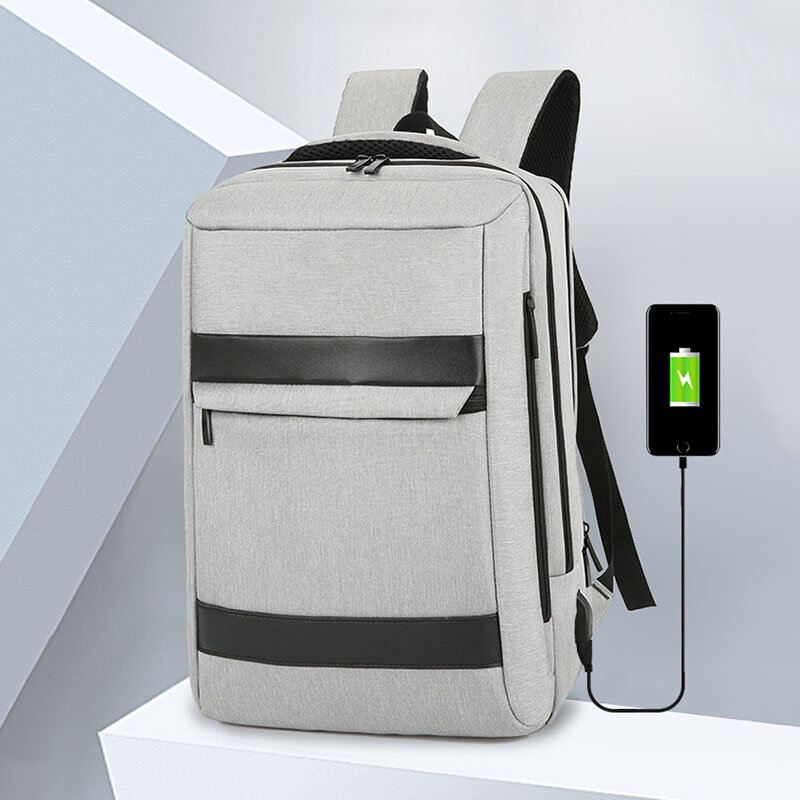 Miesten Usb-lataus Vedenpitävä Suuri Kapasiteetti Business Travel 16 Tuuman Kannettavan Tietokoneen Laukku Matkalaukun Reppu