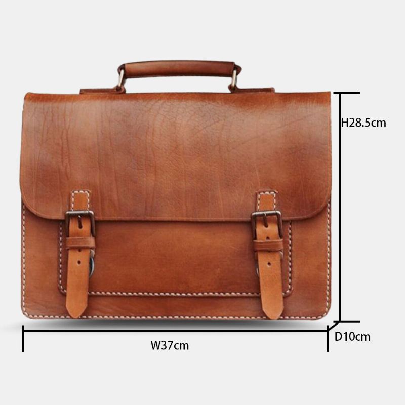 Miesten Vintage Monitoiminen 14 Tuuman Kannettavan Tietokoneen Laukku Suuri Kapasiteetti Vedenpitävä Reppu Crossbody Laukku Olkalaukku