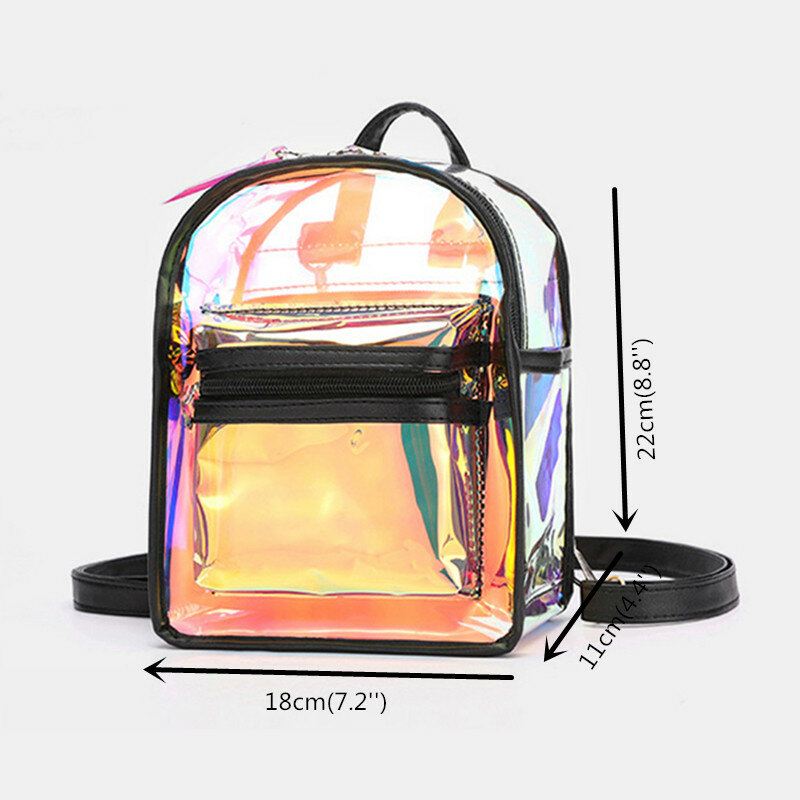 Naisten 2kpl Läpinäkyvä Jelly Multi-carry Mini Reppu Crossbody Laukku Käsilaukku
