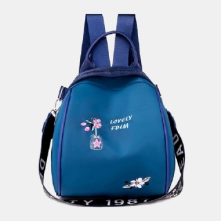 Naisten Oxford Waterproof Embroidery Etninen Multi-carry Reppu