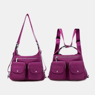 Naisten Vedenpitävä Multi-carry Monitaskuinen Kiinteä Crossbody Laukku Reppu