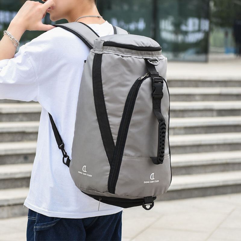 Unisex Nylon Vedenkestävä Kulutuskestävyys Ulkokäyttöinen Lyhytlaukku Suuri Koripallon Säilytyslaukku Matkalaukku Gym Bag Reppu