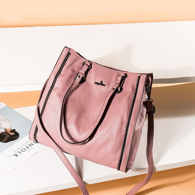 Angel Kiss Naisten Pu Nahka Vintage Suuri Kapasiteetti 13.3 Tuuman Kannettavan Tietokoneen Laukku Multi-carry Crossbody Laukku Olkalaukku Tote