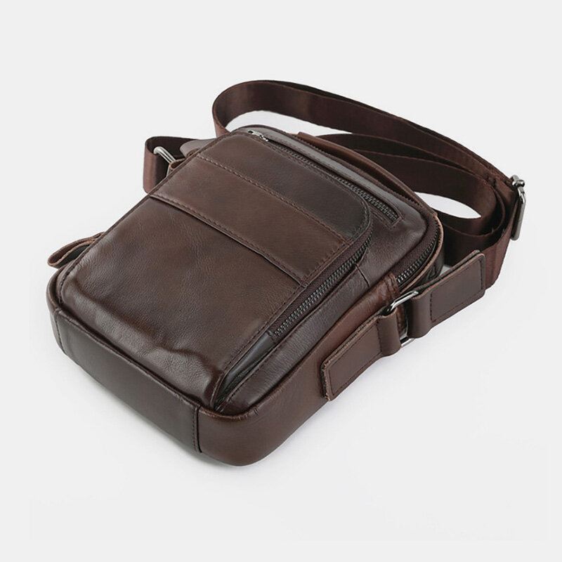 Ekphero Miesten Geniune Nahka Vintage Pehmustettu Kantokahva Viistot Laukku Olkahihna Crossbody Laukku