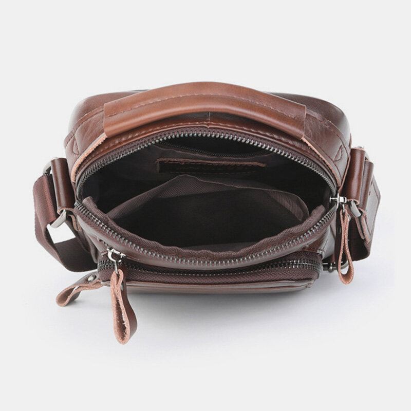Ekphero Miesten Geniune Nahka Vintage Pehmustettu Kantokahva Viistot Laukku Olkahihna Crossbody Laukku