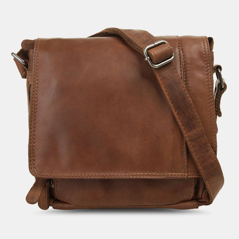 Ekphero Miesten Vedenpitävä Monikerroksinen Vetoketjullinen Crossbody Laukku Keinonahka Pehmeä Messenger Bag Varkaudenesto Sling Bag
