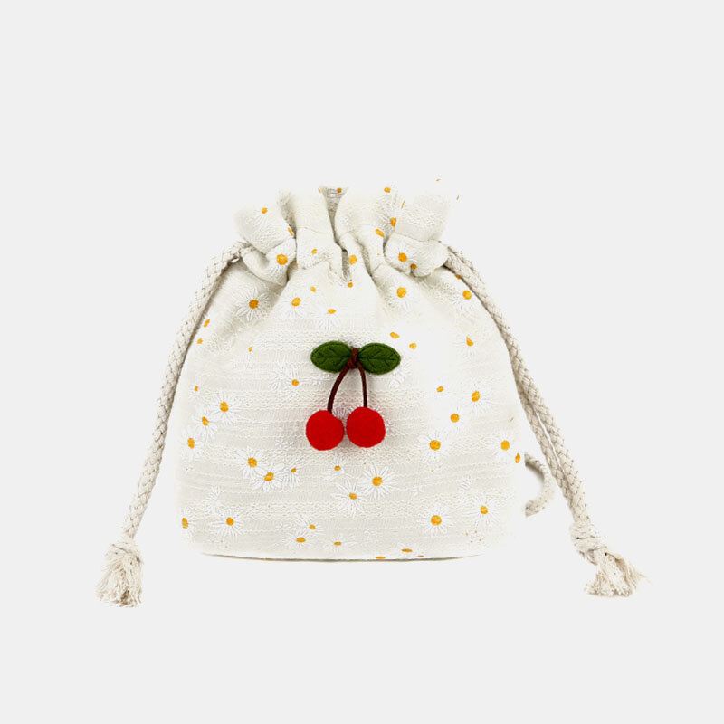 Kesäinen Kirsikkapisteinen Pyöreä Olki Crossbody Laukku Olkalaukku