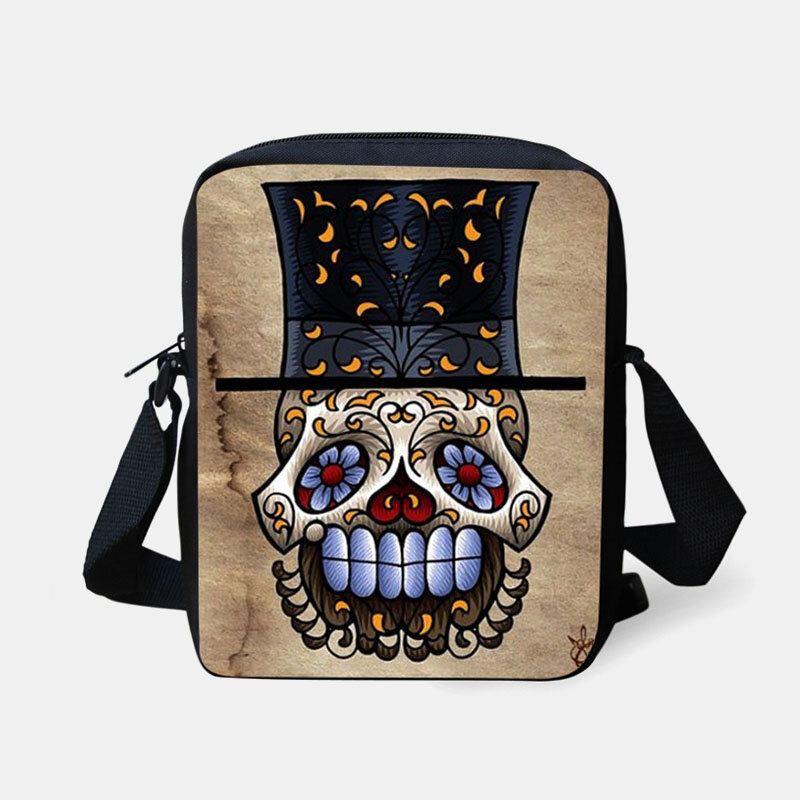 Lasten Halloween-tyylinen Pukeutunut Söpö Pääkallokuvioinen Crossbody Laukku Karkkisokerin Kantamiseen