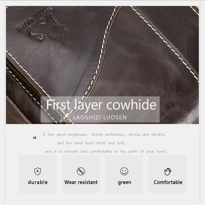 Miesten Aito Nahka Kulutusta Kestävä Suuri Kapasiteetti Vintage Lehmännahkainen Crossbody Laukut Olkalaukku Yksittäinen Laukku