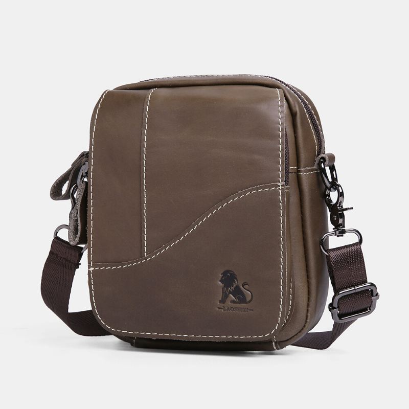 Miesten Aito Nahka Kulutusta Kestävä Suuri Kapasiteetti Vintage Lehmännahkainen Crossbody Laukut Olkalaukku Yksittäinen Laukku