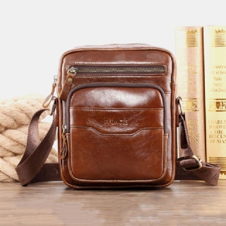 Miesten Aito Nahka Monitoiminen Retro Kulutuksenkestävä Suurikapasiteettinen Käsilaukku Olkalaukku Cross Body Bag