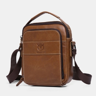 Miesten Aitoa Nahkaa Monitaskuinen Rento Crossbody Laukku Olkalaukku
