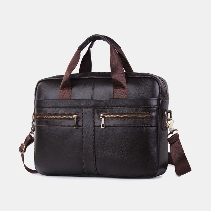 Miesten Aitoa Nahkaa Monitoiminen Retro Suurikapasiteettinen Matkakäsilaukku Cross Body Bag