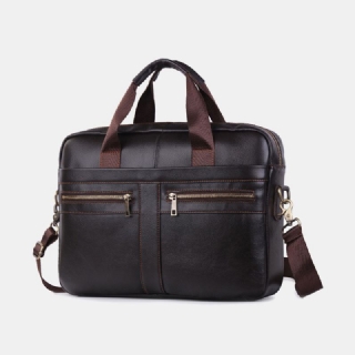Miesten Aitoa Nahkaa Monitoiminen Retro Suurikapasiteettinen Matkakäsilaukku Cross Body Bag