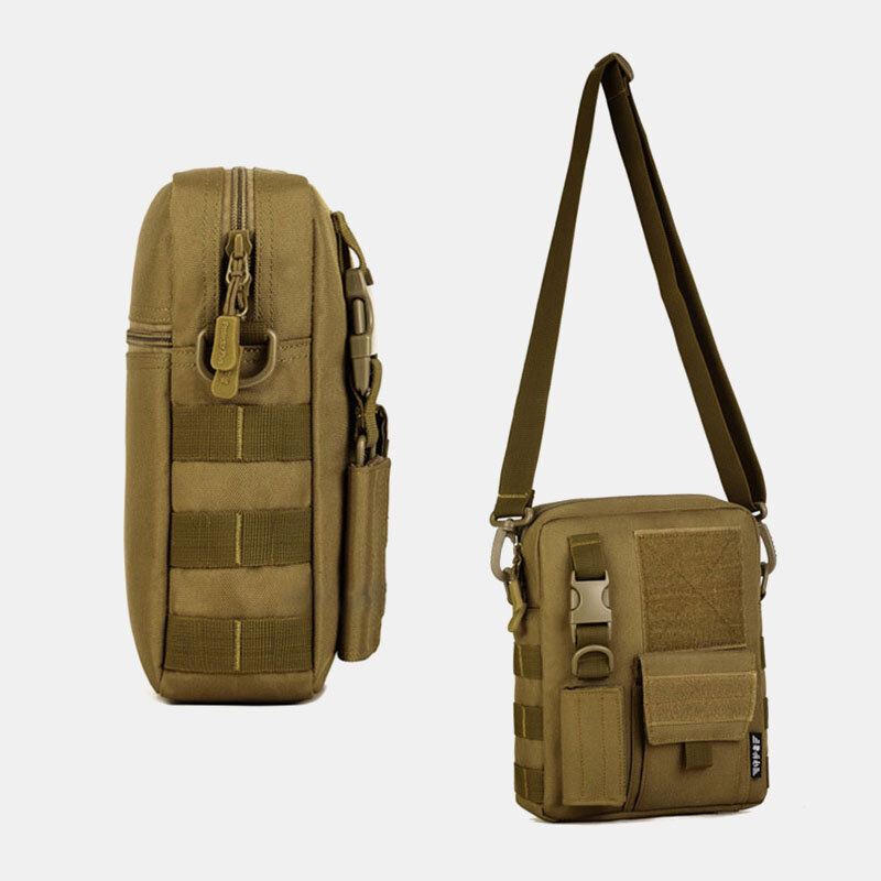 Miesten Camo Pattern-monitoiminen Suuri Kapasiteetti Ulkomatka-taktinen Laukku Crossbody Laukku Olkalaukku Neliömäinen Laukku