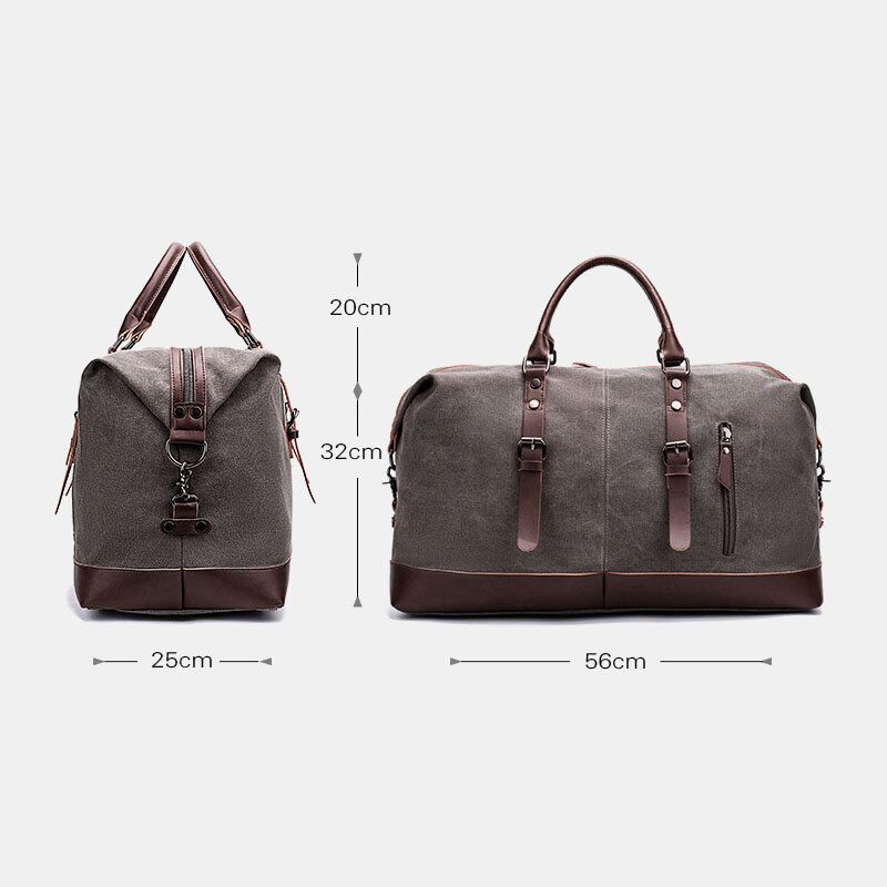Miesten Canvas Pu Nahka Suuri Tilavuus Monitaskuinen Käsilaukku Olkalaukku Matkalaukku Duffle Bag Crossbody Bag