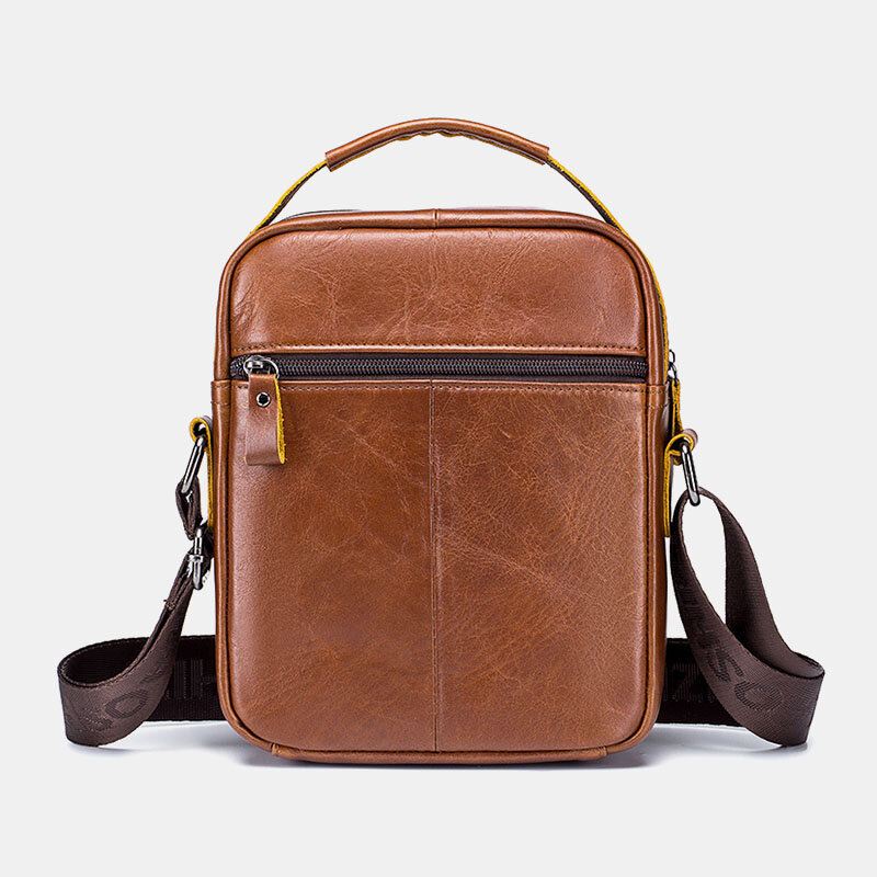 Miesten Ensimmäisen Kerroksen Lehmännahkainen Varkaudenesto Crossbody Laukut Monitoiminen Kulutusta Kestävä Suuri Kapasiteetti Messenger Bag Käsilaukku