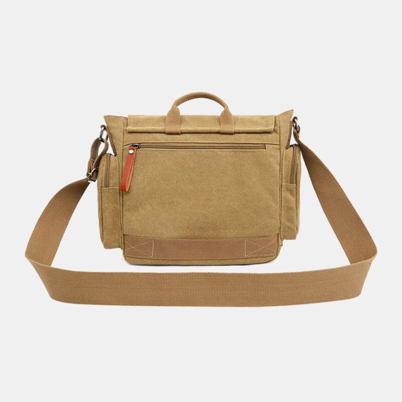 Miesten Kangas Monilokeroinen Monitaskuinen Rento Olkalaukku Messenger Bag Crossbody Laukut Käsilaukku