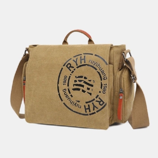 Miesten Kangas Monilokeroinen Monitaskuinen Rento Olkalaukku Messenger Bag Crossbody Laukut Käsilaukku