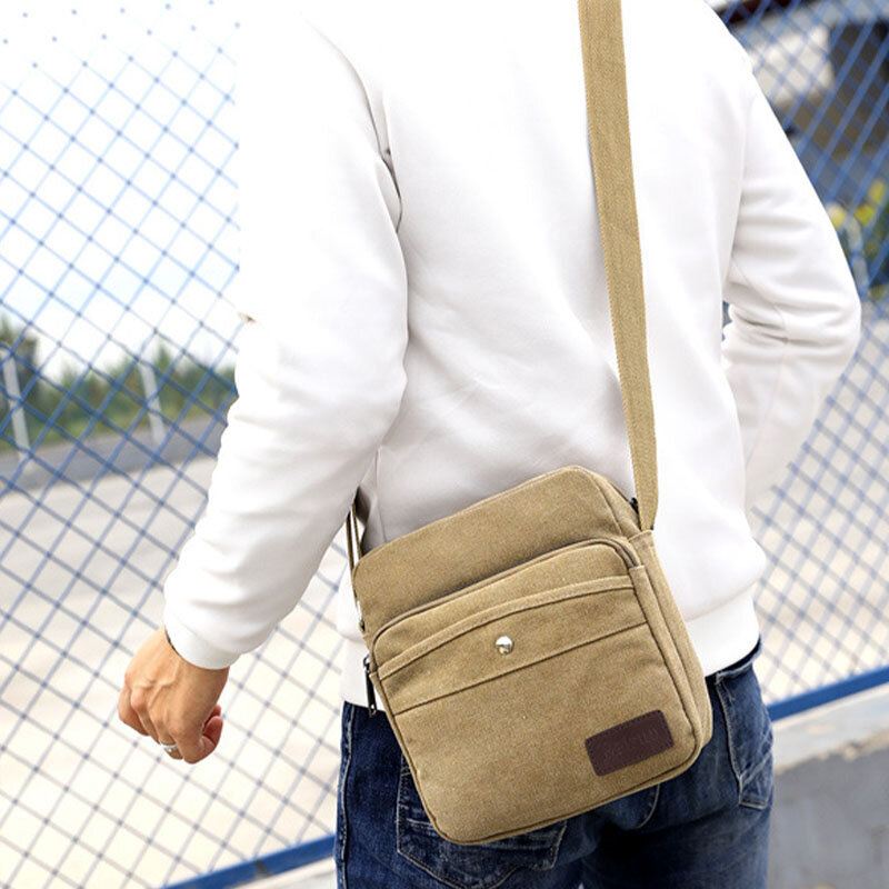 Miesten Kankainen Olkalaukku Crossbody Laukku Ulkokäyttöön
