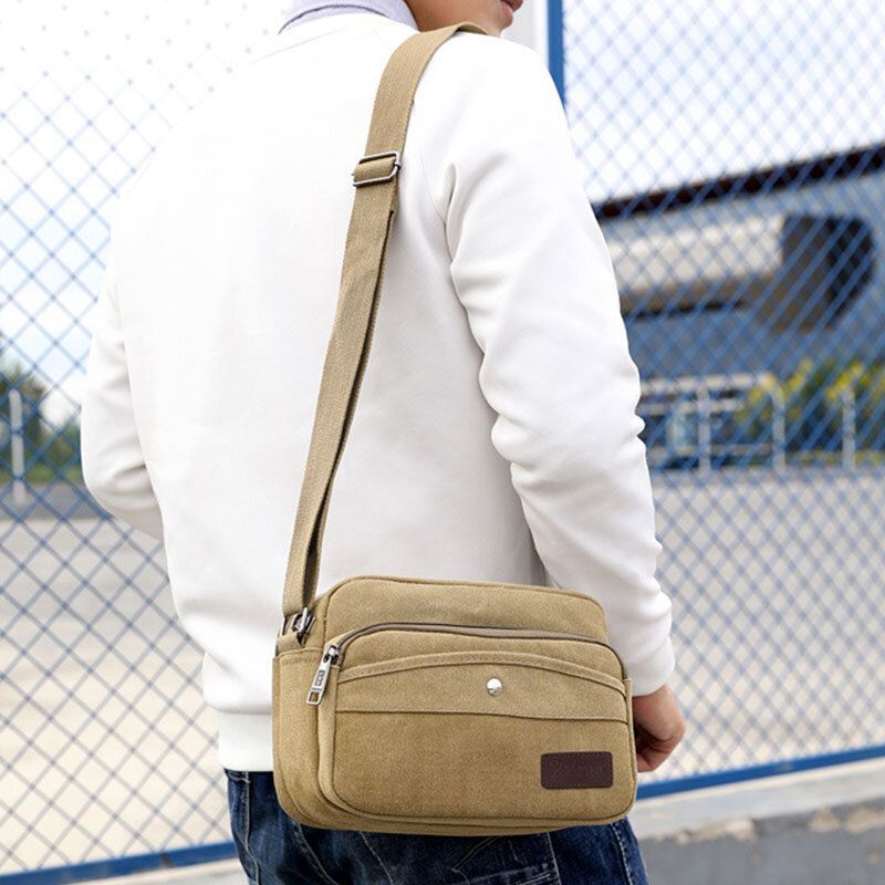 Miesten Kankainen Olkalaukku Crossbody Laukku Ulkokäyttöön