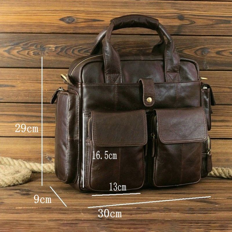 Miesten Keinonahkainen Vintage Suuri Kapasiteetti Crossbody Lyhytlaukku Muunnettavissa Oleva Hihna Käsilaukku