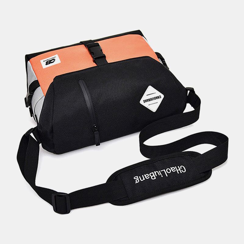 Miesten Nylon Keskikokoinen Kontrasti Väri Rento Persoonallisuus Koululaukku Crossbody Laukku Olkalaukku