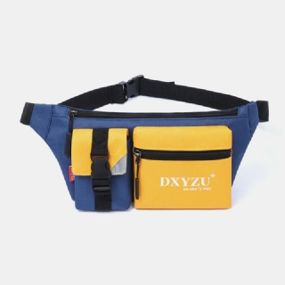 Miesten Polyesteri Patchwork Multi-carry Vedenpitävä Casual Crossbody Laukku Rintalaukku Kantolaukku