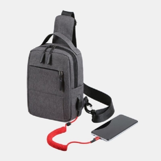 Miesten Polyesteri Usb-lataus Suuri Kapasiteetti Monikerroksinen Business Crossbody Bag Rintalaukku Sling Bag