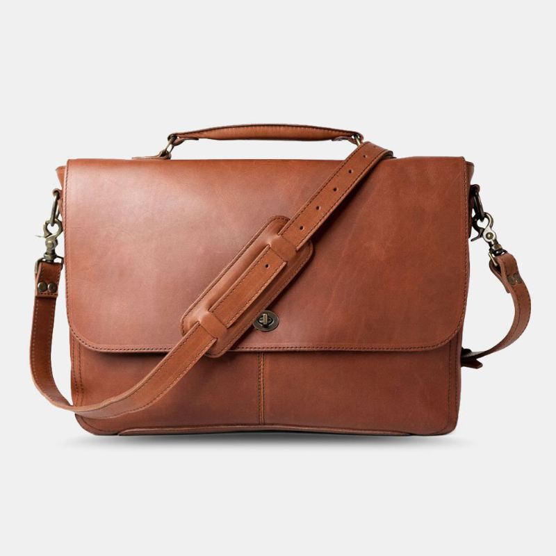 Miesten Pu Nahka Monitoimi Vintage 15.6 Tuuman Kannettava Varkaudenesto Salkku Messenger Bag Crossbody Bag