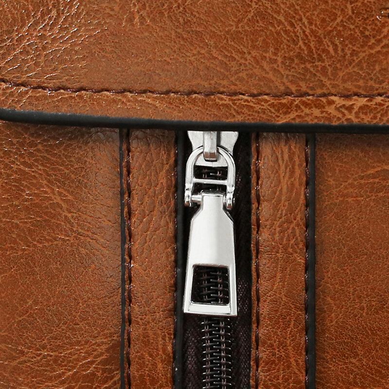 Miesten Pu Nahka Varkaudenesto Olkapää Suuri Kapasiteetti Retro 6.3 Tuuman Puhelinlaukku Crossbody Laukut